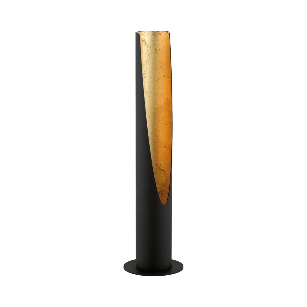 Lampe de table cylindre Barbotto - Noir et feuille d'or by Eglo | Luminaires & cie