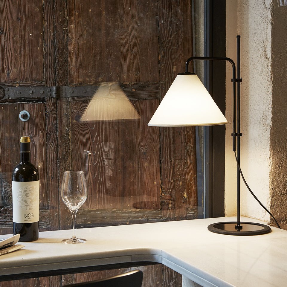 Lampe de Table Funiculí Fabric - Blanc by Marset | Luminaires & cie