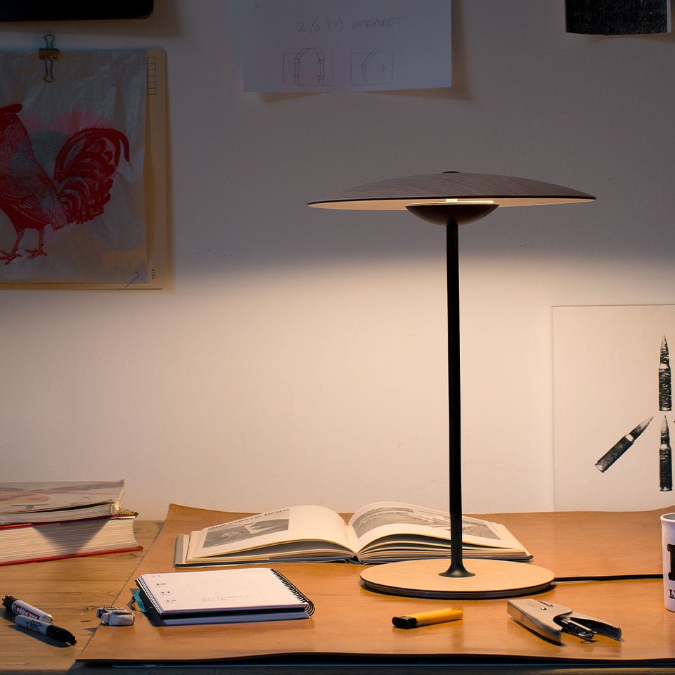 Lampe de table Ginger - Wenge/Blanc Ginger S (12.5") by Marset | Luminaires & cie