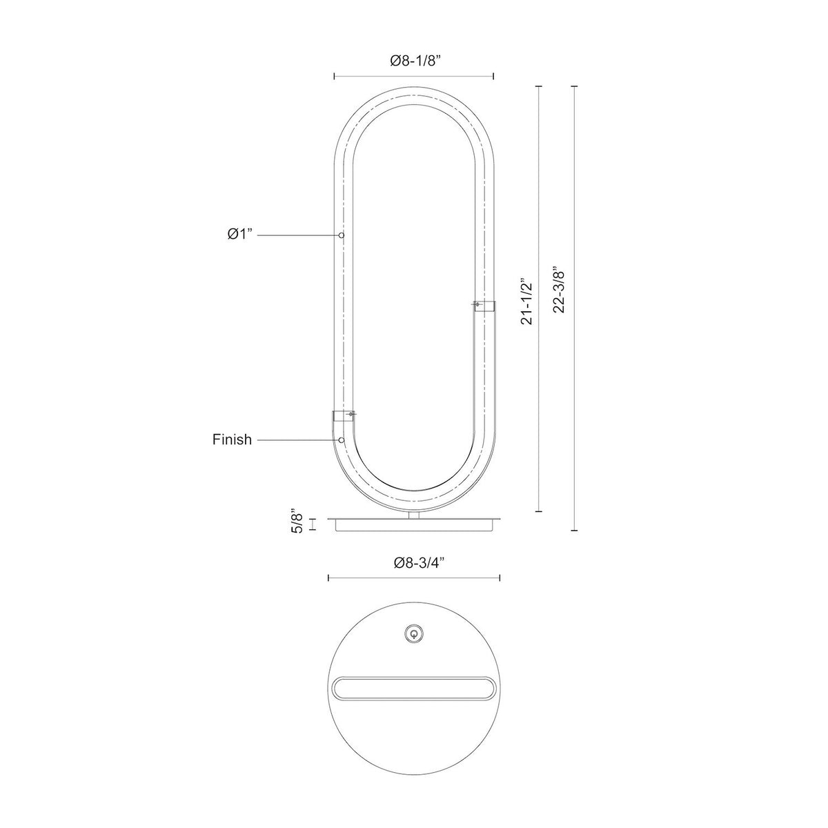 Lampe de table Huron Or brossé – vue 3