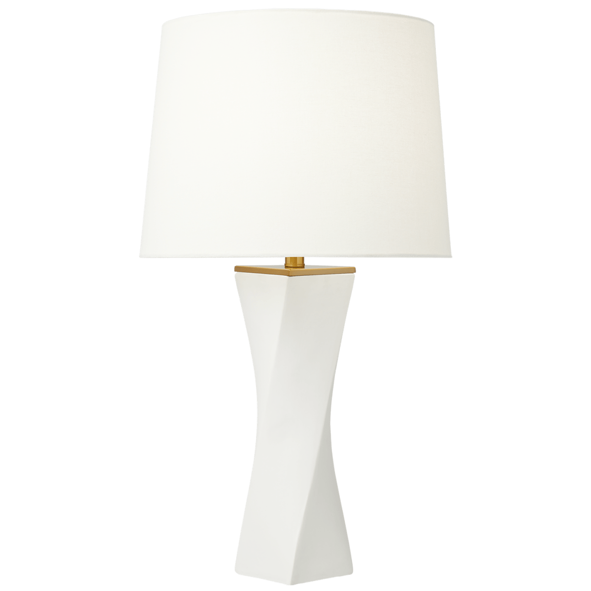 Lampe de table Lagos - Cuir blanc by Visual Comfort Studio | Luminaires & cie
