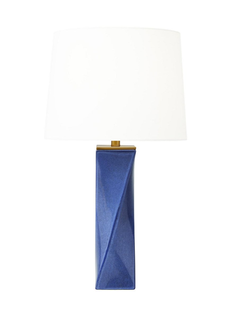 Lampe de table Lagos - Cuir blanc by Visual Comfort Studio | Luminaires & cie