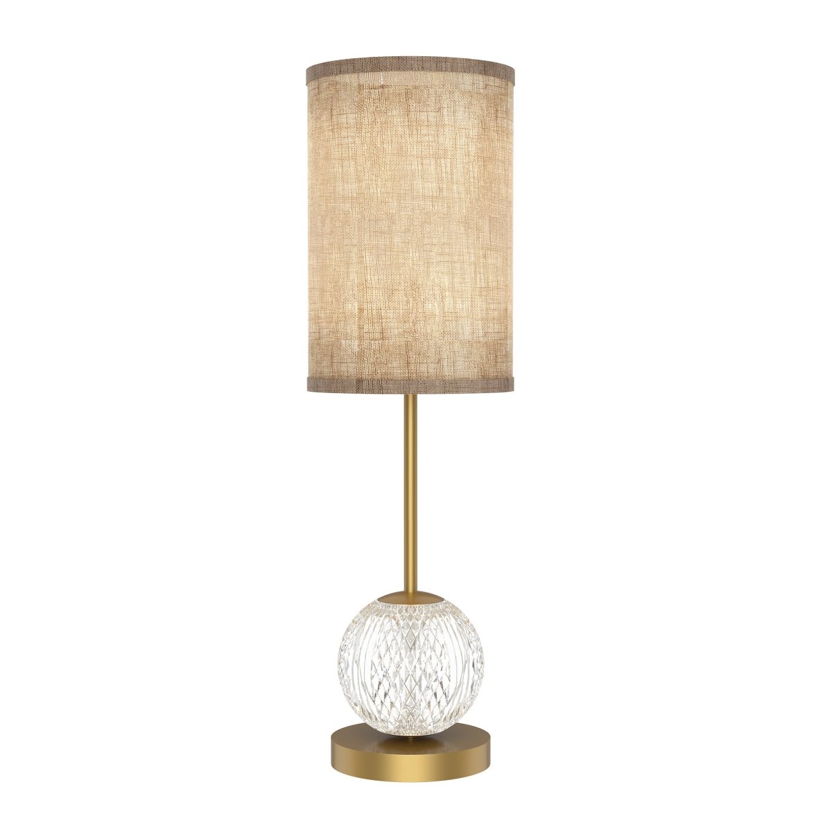 Lampe de table Marni - Laiton naturel / lin blanc 6 1/4" by Alora Lighting | Luminaires & cie