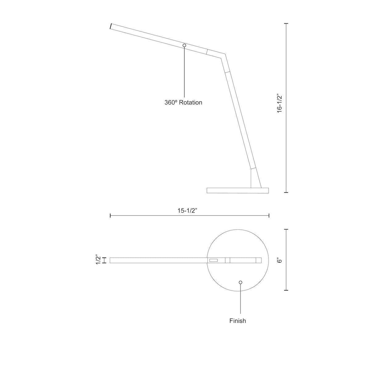 Lampe de bureau Miter Or brossé – vue 2