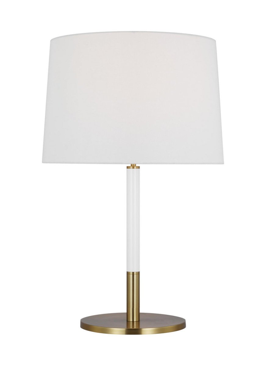 Lampe de table Monroe - Laiton bruni et Blanc brillant by Visual Comfort Studio | Luminaires & cie