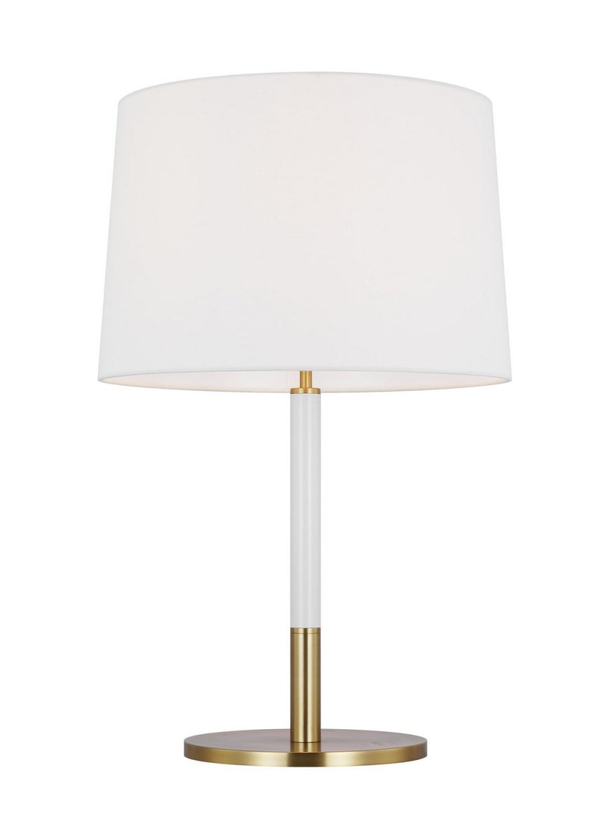 Lampe de table Monroe - Nickel poli et Blanc brillant by Visual Comfort Studio | Luminaires & cie