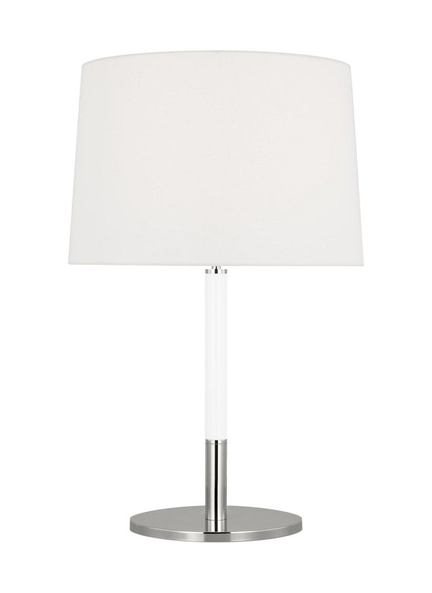 Lampe de table Monroe - Nickel poli et Blanc brillant by Visual Comfort Studio | Luminaires & cie