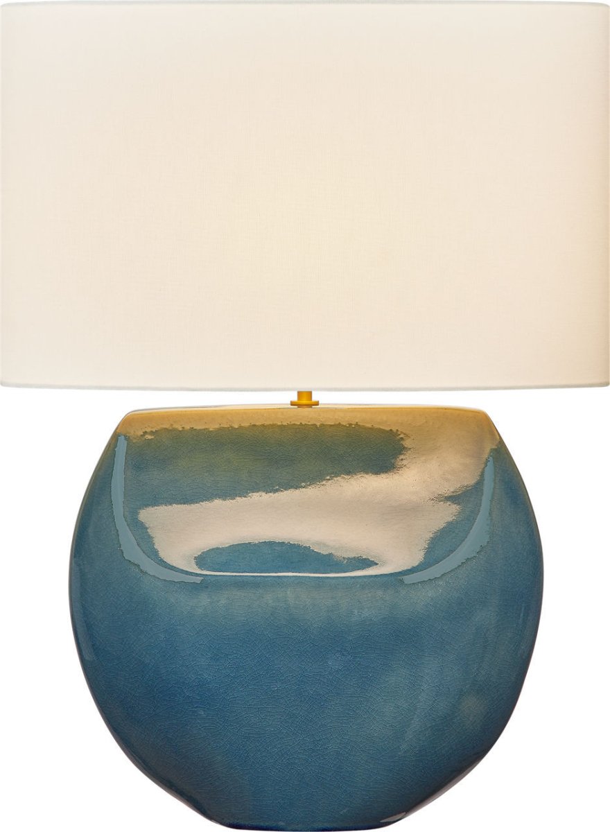 Lampe de table Pente - Craquelé océan profond by Visual Comfort Studio | Luminaires & cie