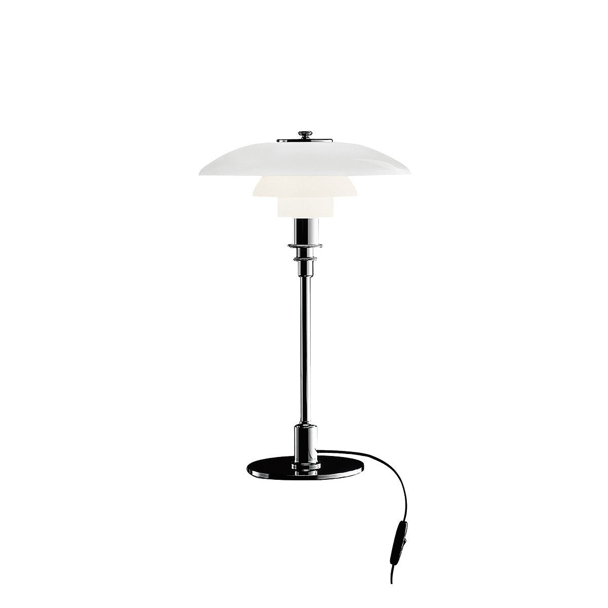 Lampe de table PH 3/2 - Plaqué chrome haute brillance by Louis Poulsen | Luminaires & cie