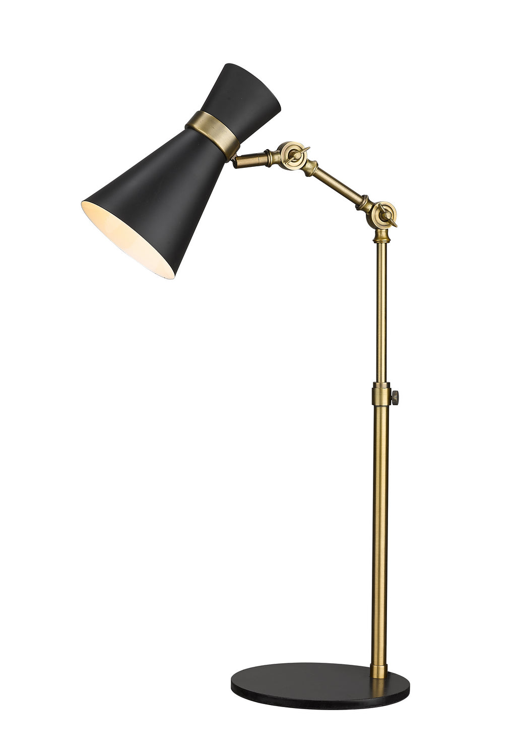 Lampe de bureau Soriano Noir mat + Laiton patrimoine – Z-Lite