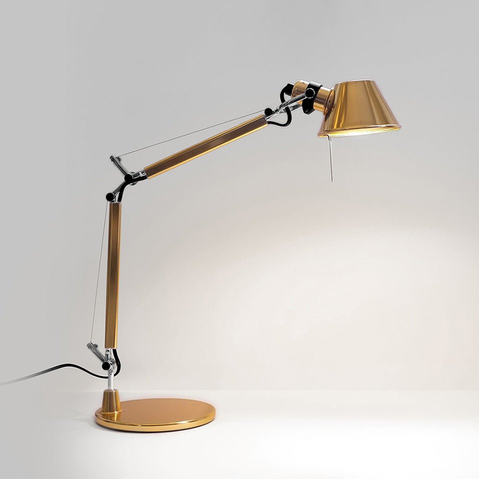 Lampe de table Tolomeo - Micro / avec Base Or 1 x 60W / G16.5 / E12 by Artemide | Luminaires & cie