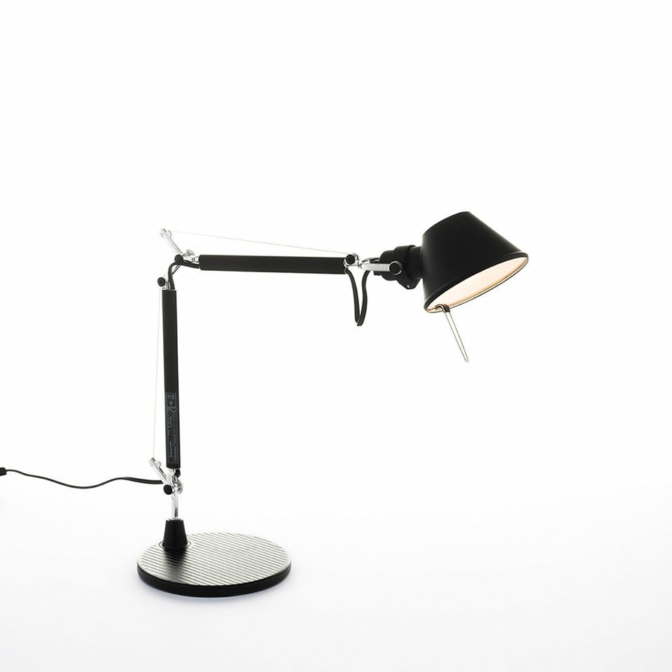 Lampe de table Tolomeo - Micro / avec Base Noir 1 x 60W / G16.5 / E12 by Artemide | Luminaires & cie