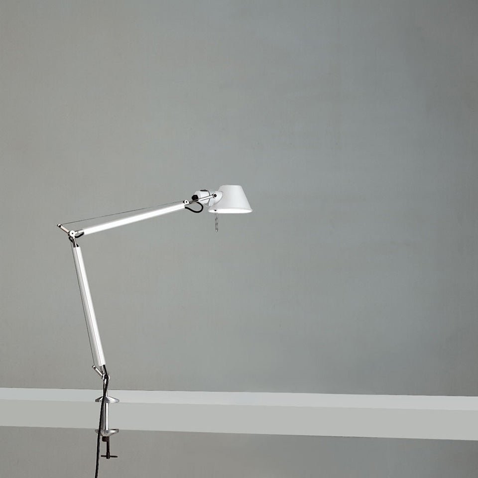 Lampe de table Tolomeo - Mini / avec Pince Blanc 1 x A - 15 / 100W Max / Medium E26 by Artemide | Luminaires & cie