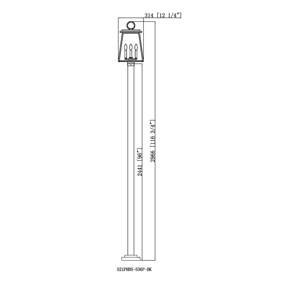 Lampe extérieure sur poteau Broughton