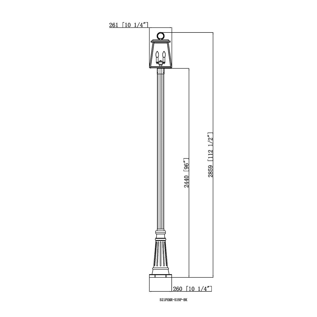 Lampe extérieure sur poteau Broughton