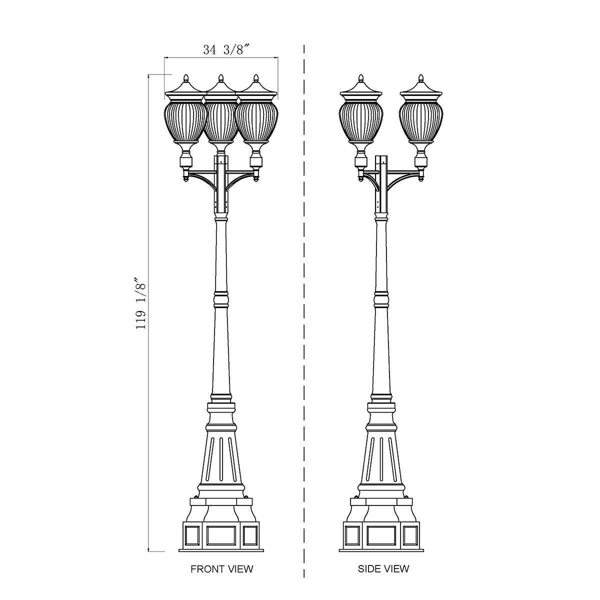 Lampe extérieure sur poteau Davina
