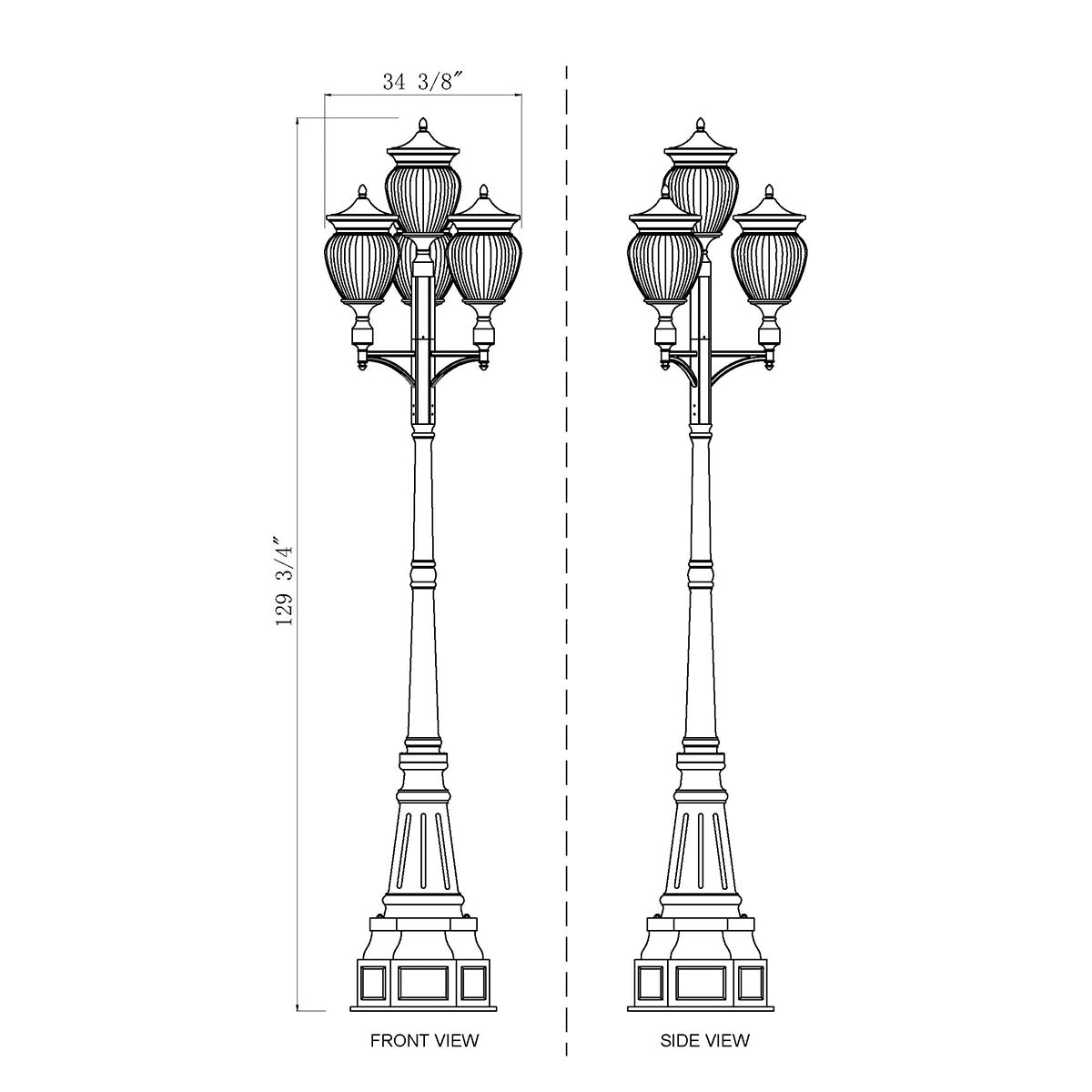 Lampe extérieure sur poteau Davina
