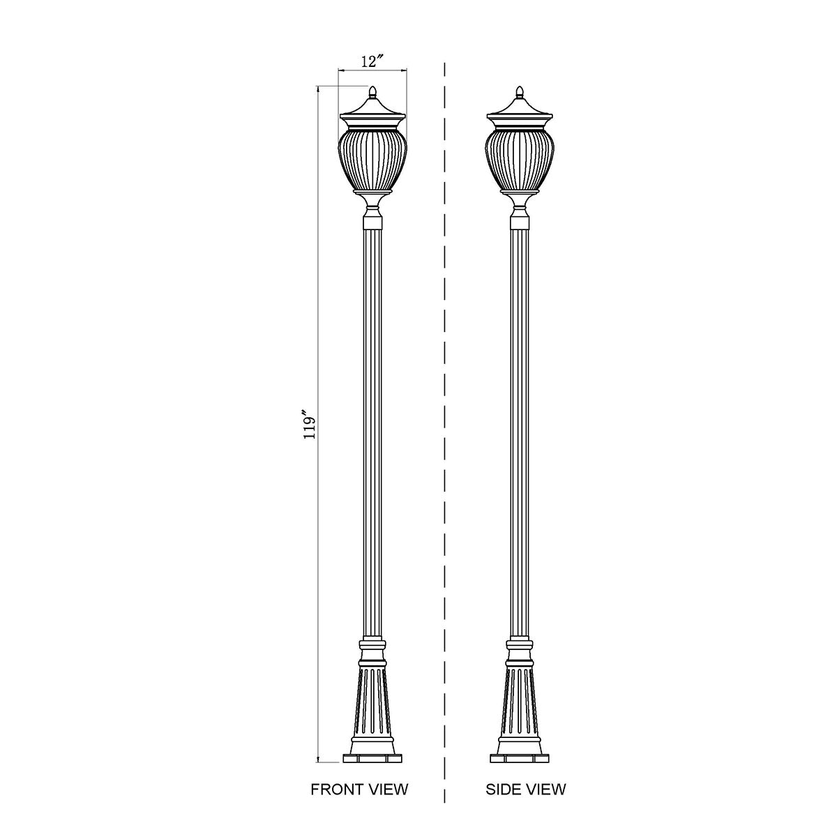 Lampe extérieure sur poteau Davina