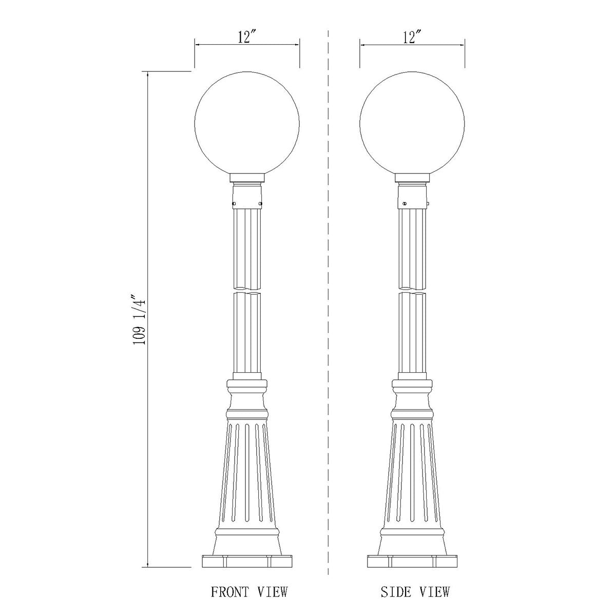 Lampe extérieure sur poteau Laurent