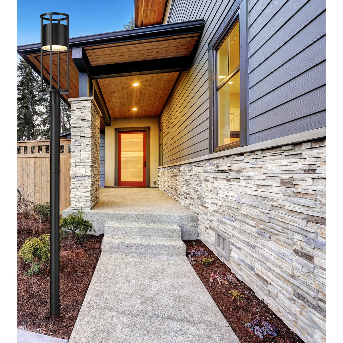 Lampe extérieure sur poteau Luca