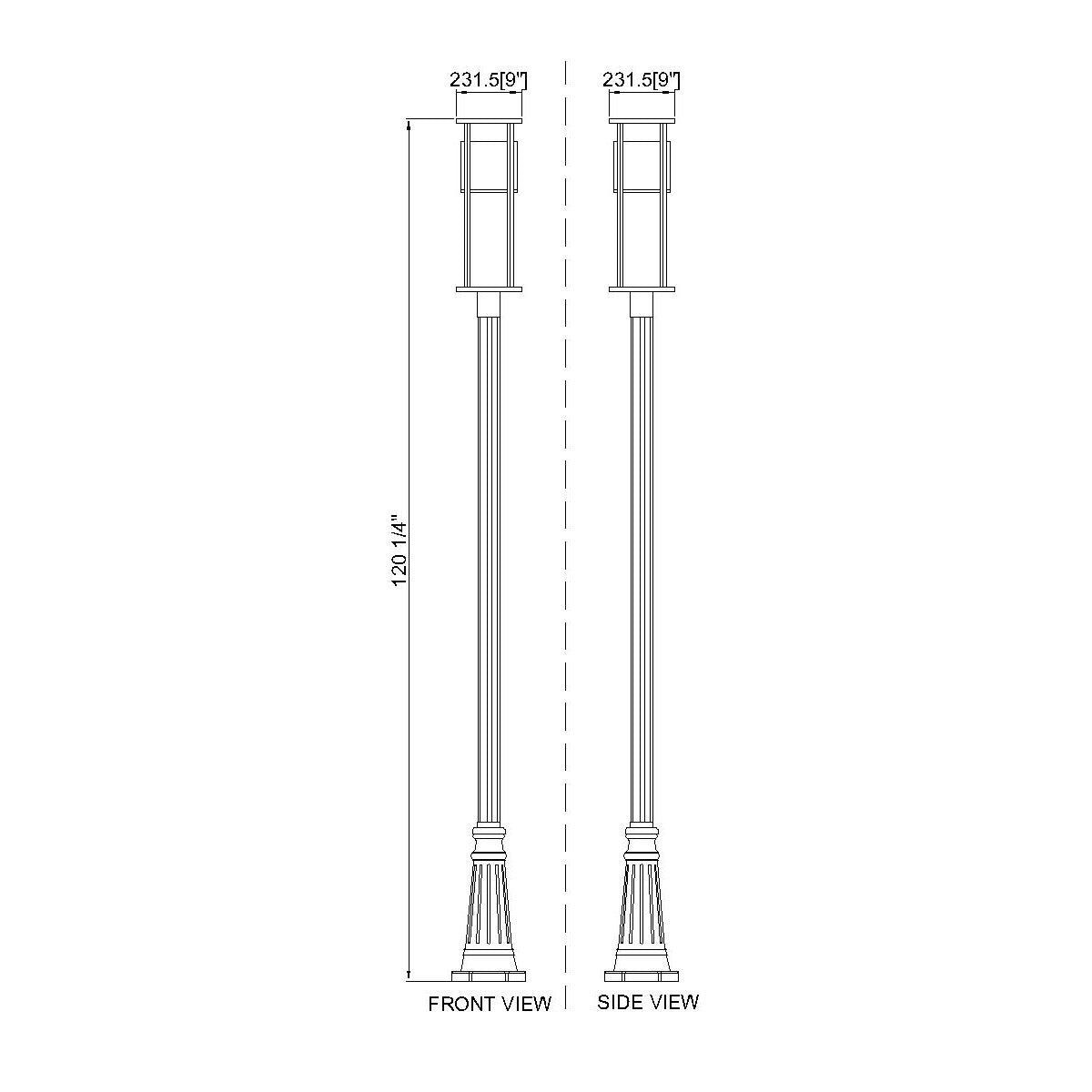 Lampe extérieure sur poteau Luca