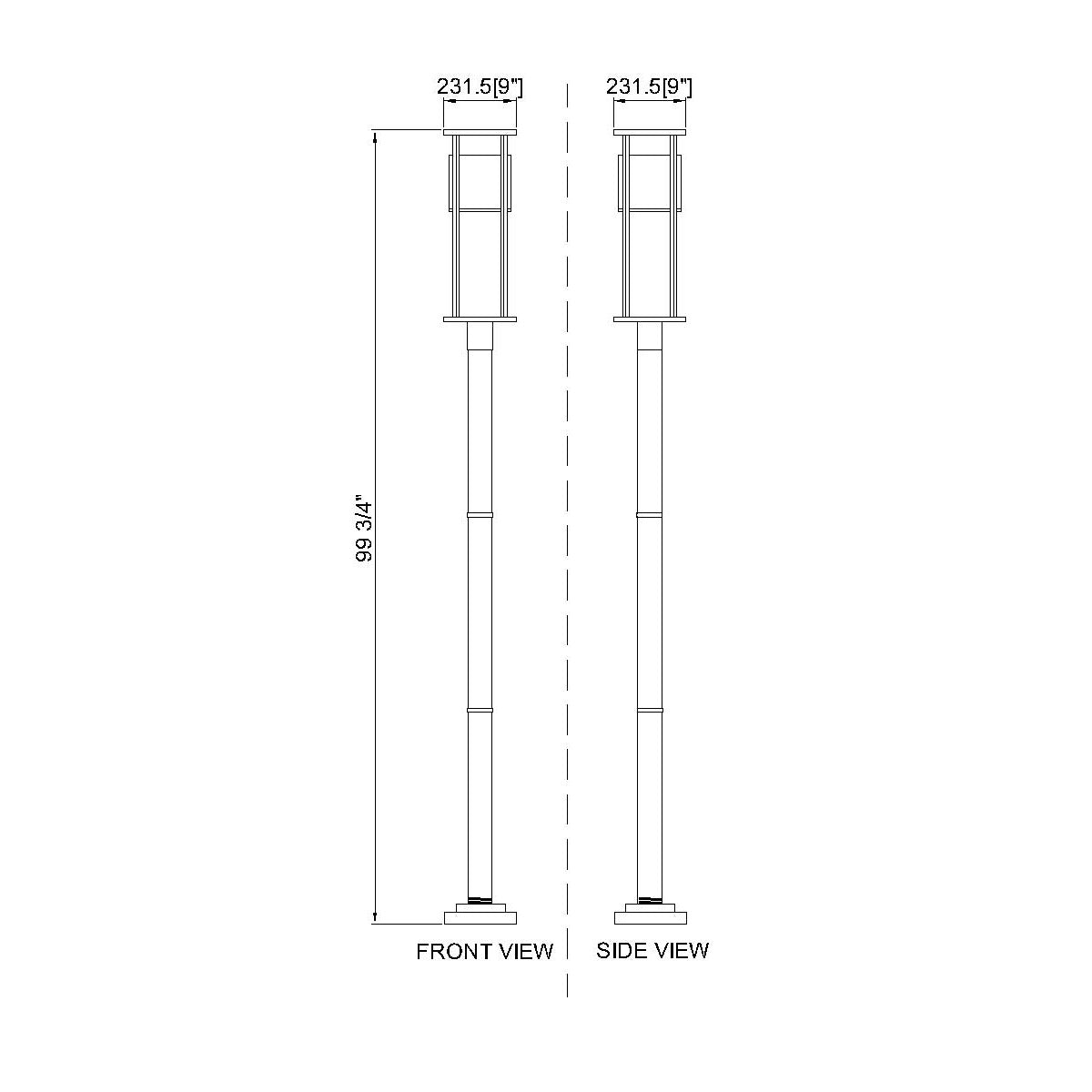 Lampe extérieure sur poteau Luca