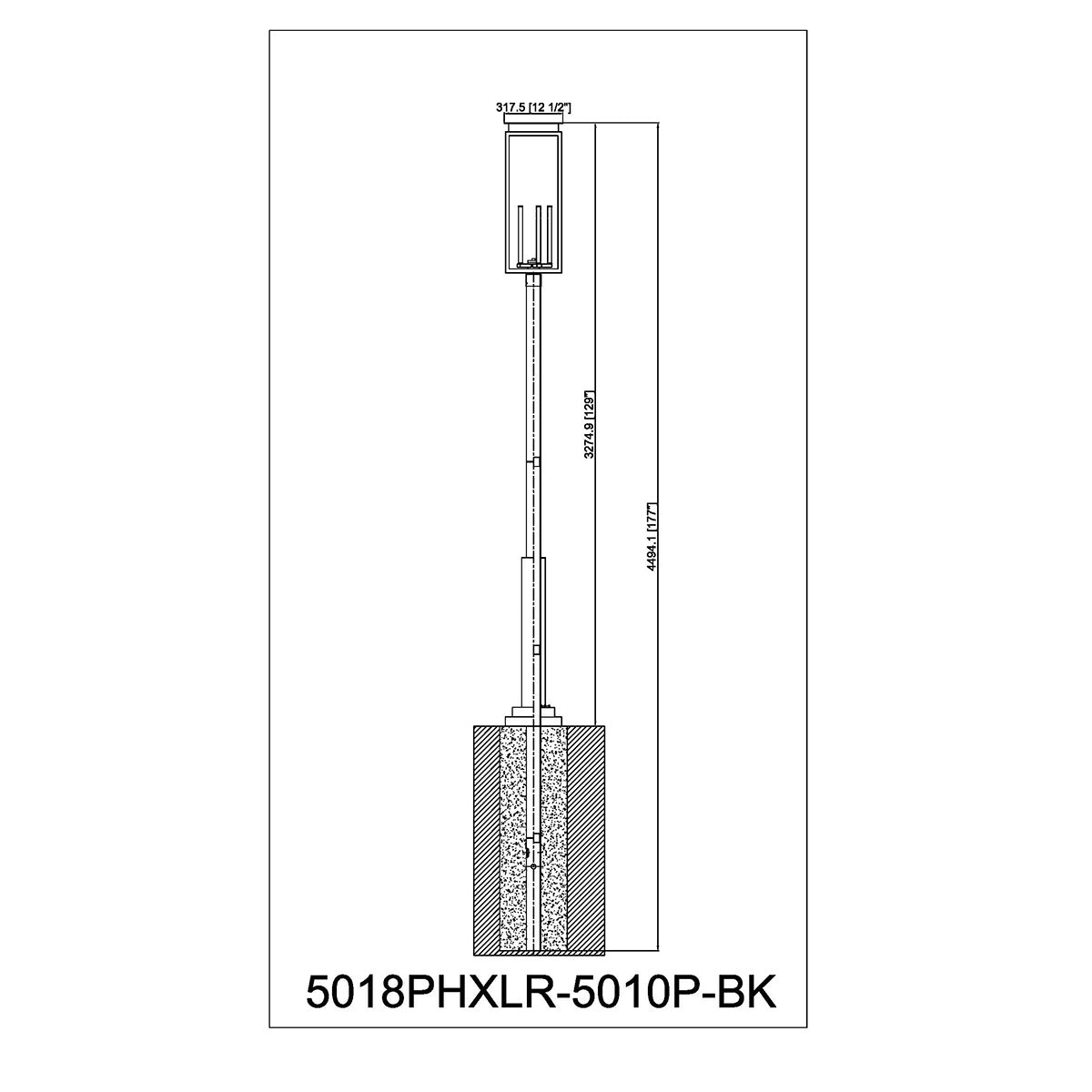 Lampe extérieure sur poteau Nova XL