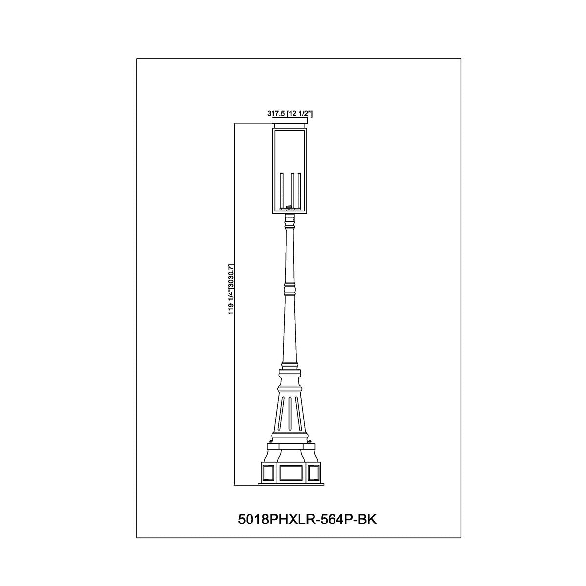 Lampe extérieure sur poteau Nova XL