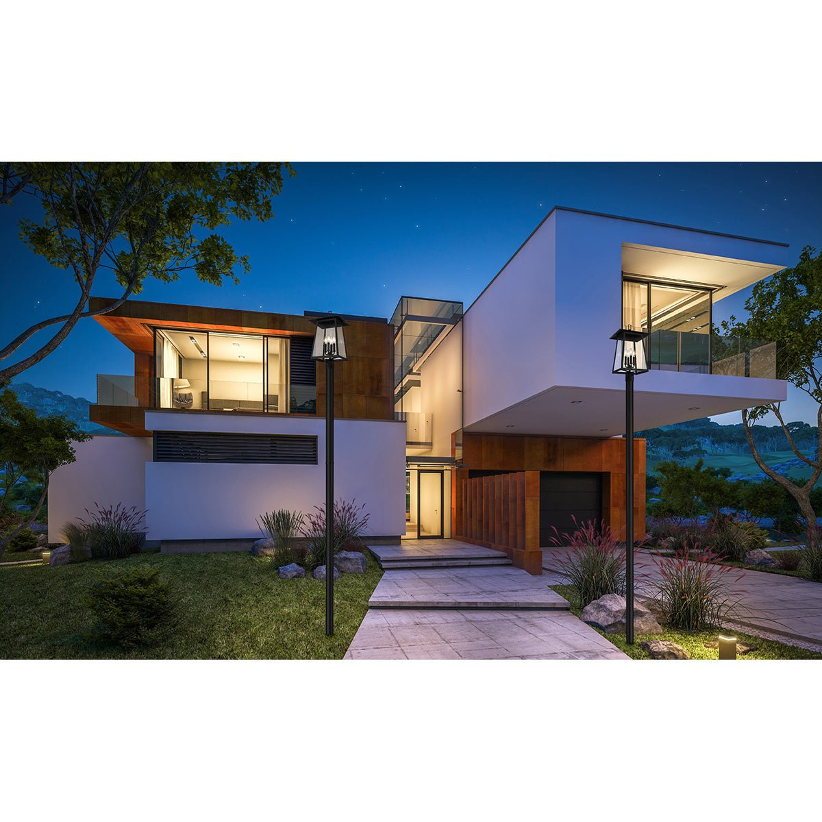 Lampe extérieure sur poteau Rainer