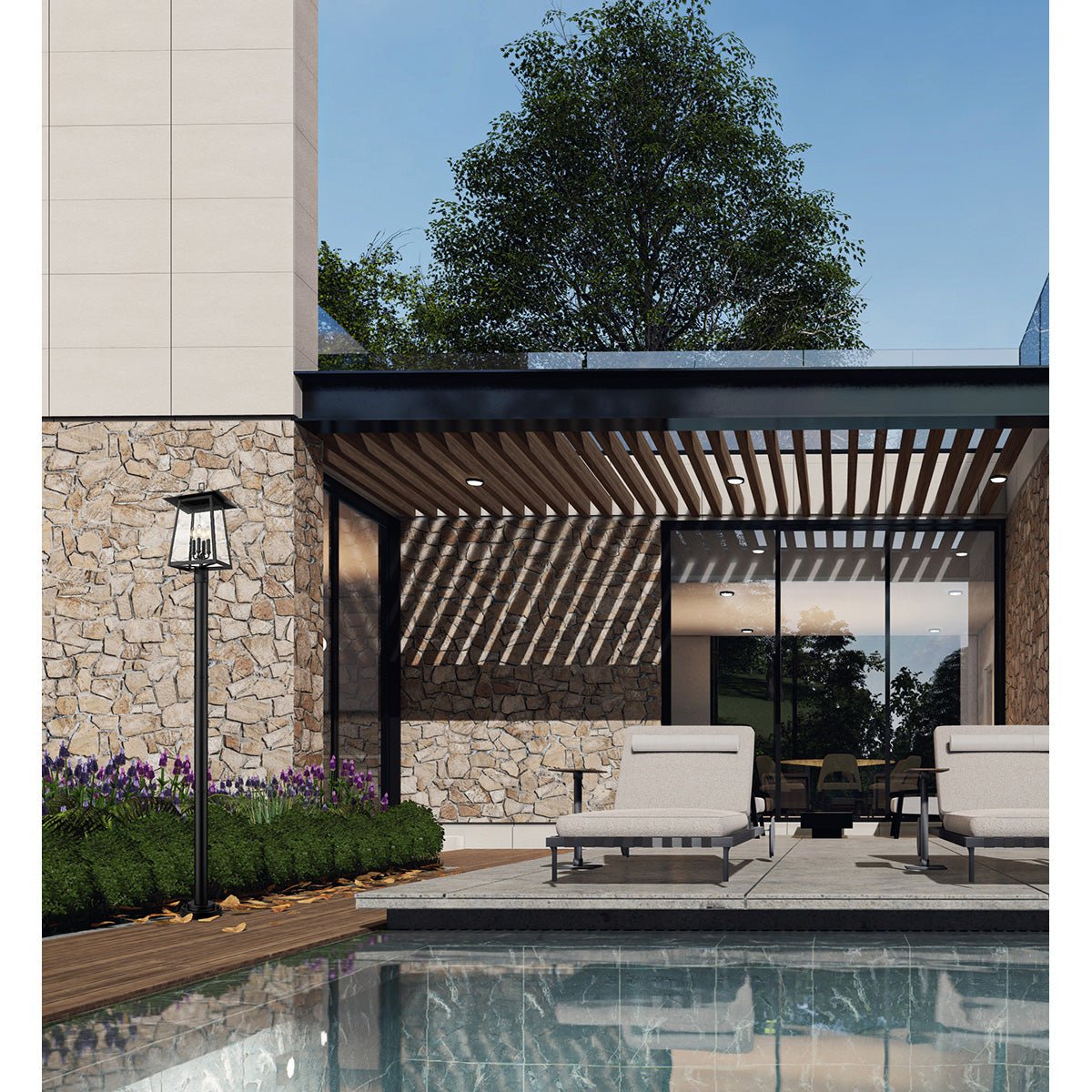 Lampe extérieure sur poteau Rainer