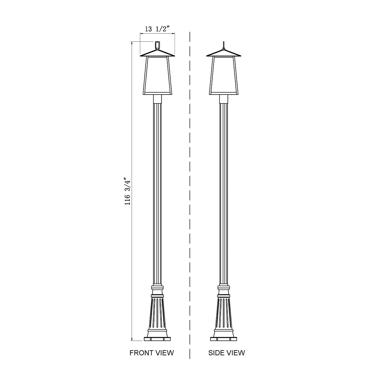 Lampe extérieure sur poteau Rainer