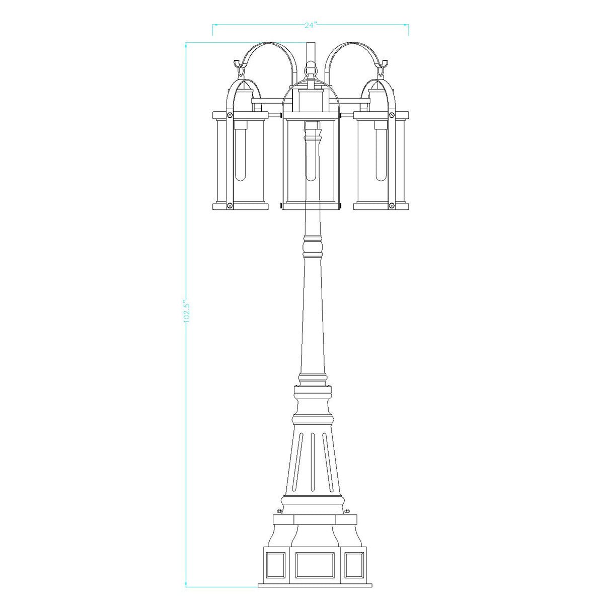 Lampe extérieure sur poteau Roundhouse Heads