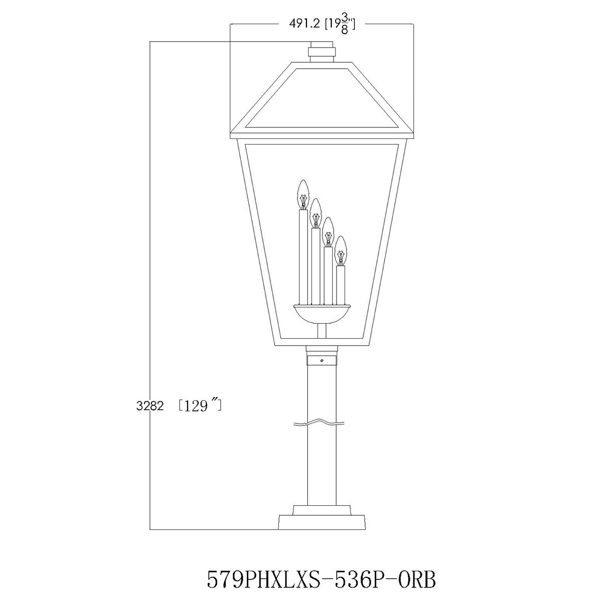 Lampe extérieure sur poteau Talbot XXL