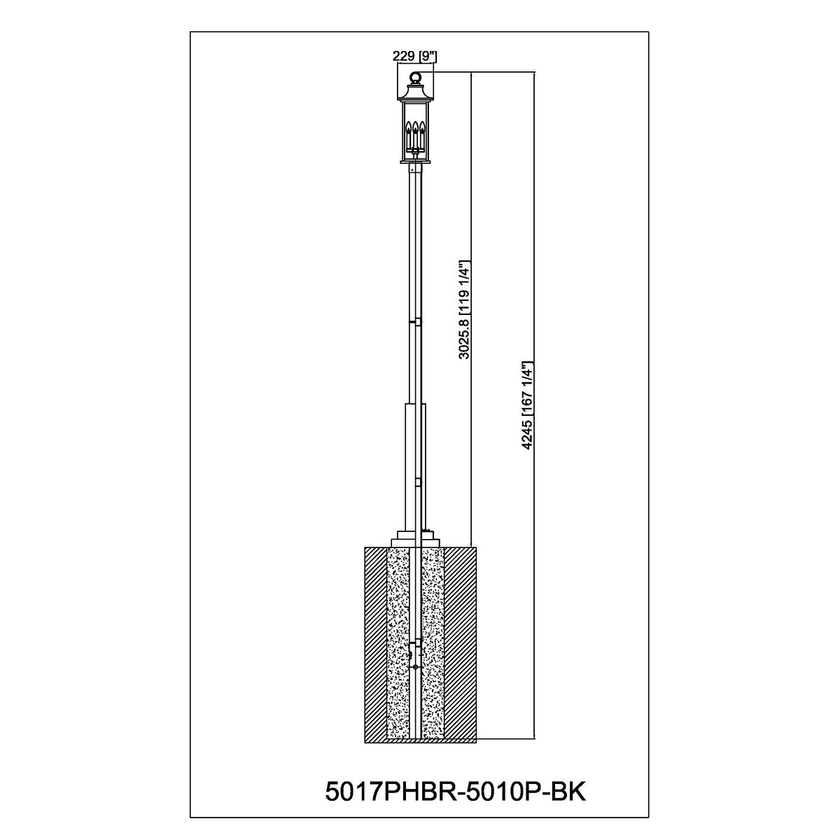 Lampe extérieure sur poteau Tiberius