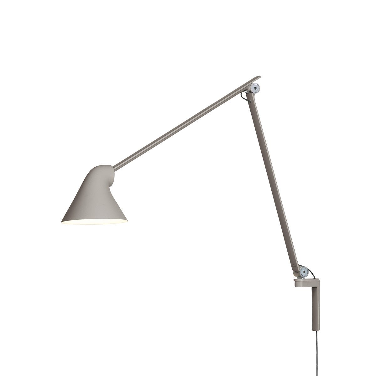 Lampe murale NJP Long - Gris aluminium pâle 2700K (Blanc Chaud) by Louis Poulsen | Luminaires & cie