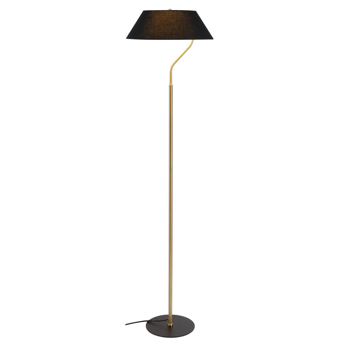 Lampe sur pied Geraldine Noir, Laiton vieilli & Noir mat / Noir mat – Dainolite