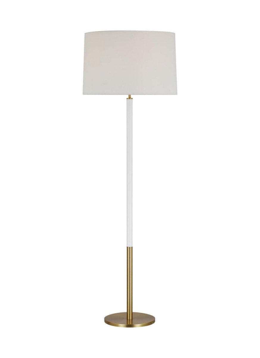 Lampe sur pied Monroe - Laiton bruni et Blanc brillant by Visual Comfort Studio | Luminaires & cie