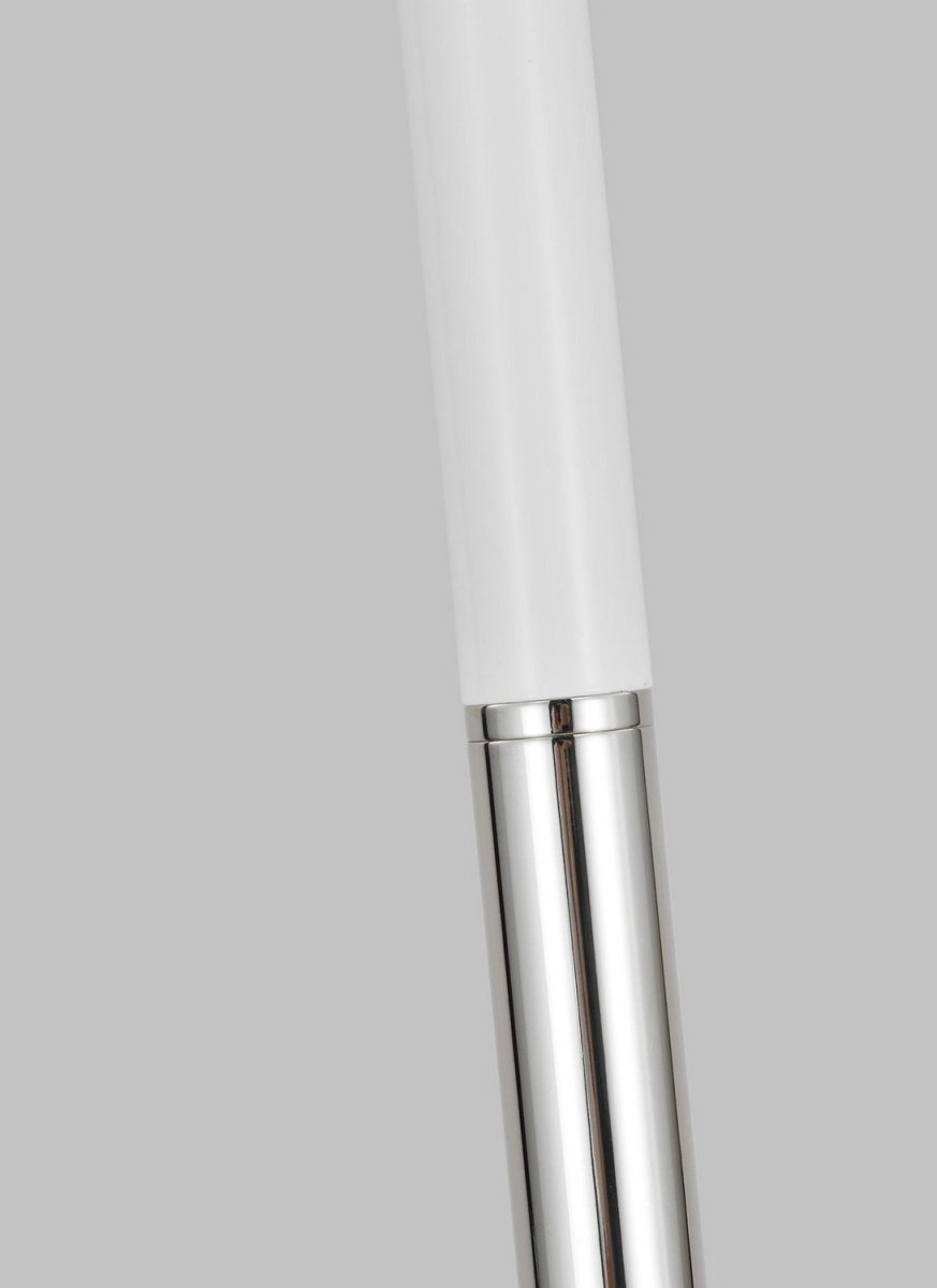 Lampe sur pied Monroe - Nickel poli et Blanc brillant by Visual Comfort Studio | Luminaires & cie
