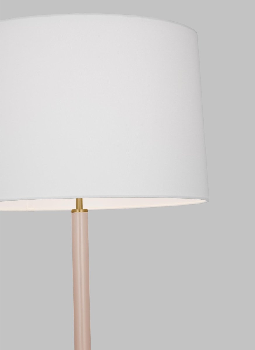 Lampe sur pied Monroe - Nickel poli et Blanc brillant by Visual Comfort Studio | Luminaires & cie