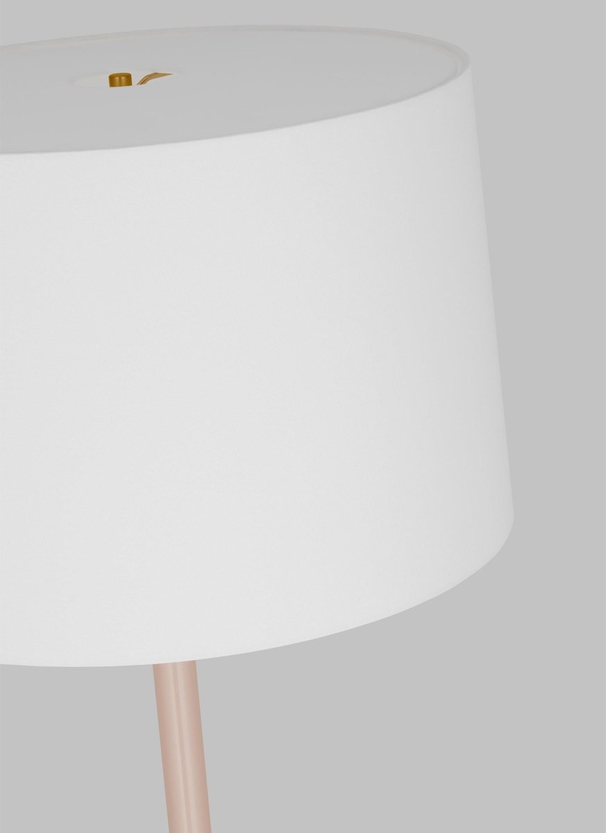 Lampe sur pied Monroe - Nickel poli et Blanc brillant by Visual Comfort Studio | Luminaires & cie