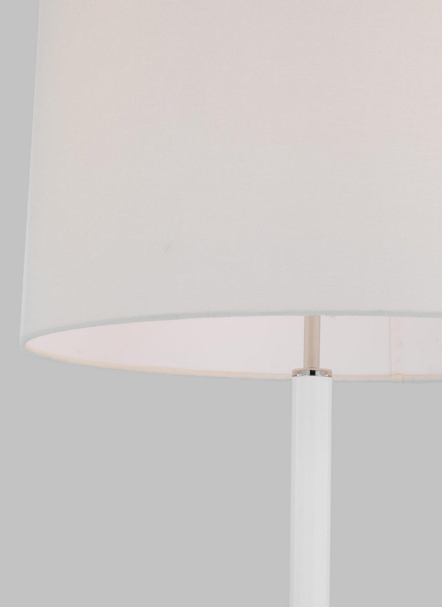 Lampe sur pied Monroe - Nickel poli et Blanc brillant by Visual Comfort Studio | Luminaires & cie