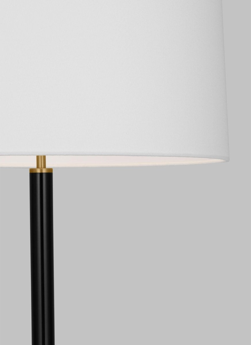 Lampe sur pied Monroe - Nickel poli et Blanc brillant by Visual Comfort Studio | Luminaires & cie