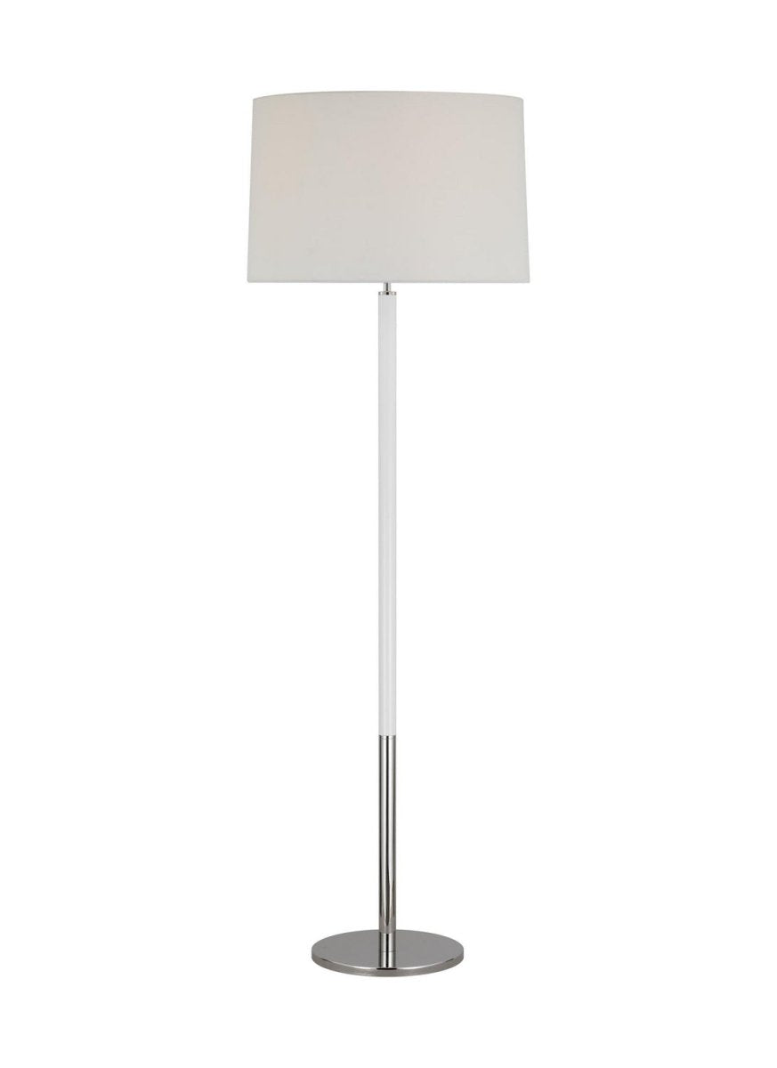 Lampe sur pied Monroe - Nickel poli et Blanc brillant by Visual Comfort Studio | Luminaires & cie