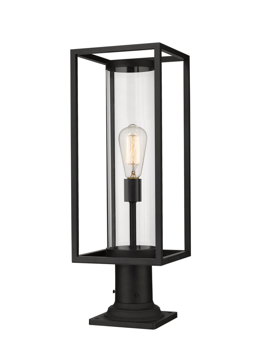 Lanterne extérieure sur socle Dunbroch - Carré Noir 23 3/4" by Z-Lite | Luminaires & cie