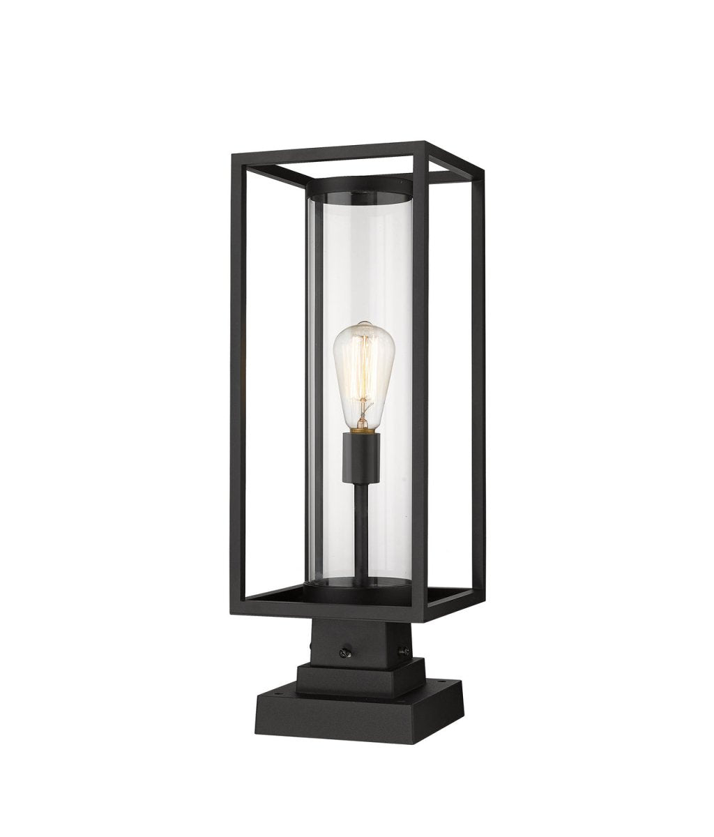 Lanterne extérieure sur socle Dunbroch - Carré Noir 22 3/4" by Z-Lite | Luminaires & cie