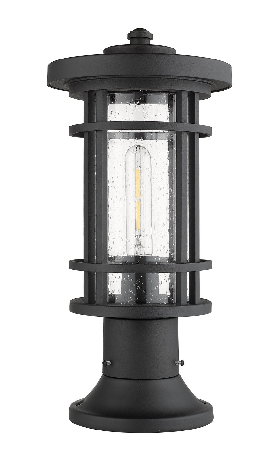 Lanterne extérieure sur socle Jordan Rond, Noir, 8" – vue 5