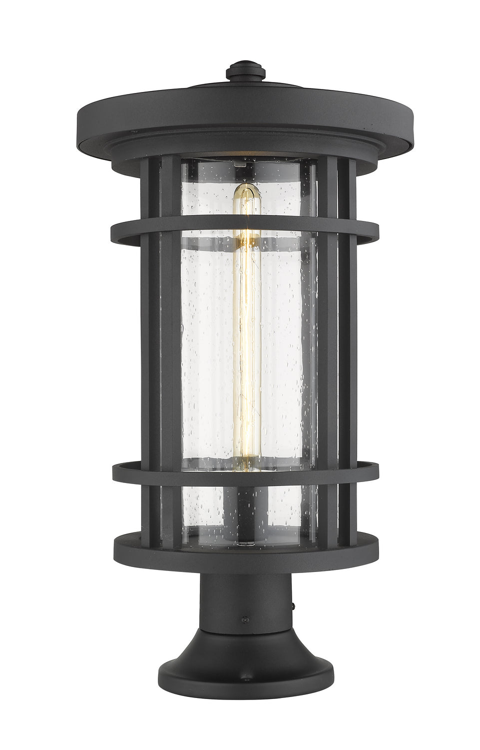 Lanterne extérieure sur socle Jordan Rond, Noir, 12" – Z-Lite