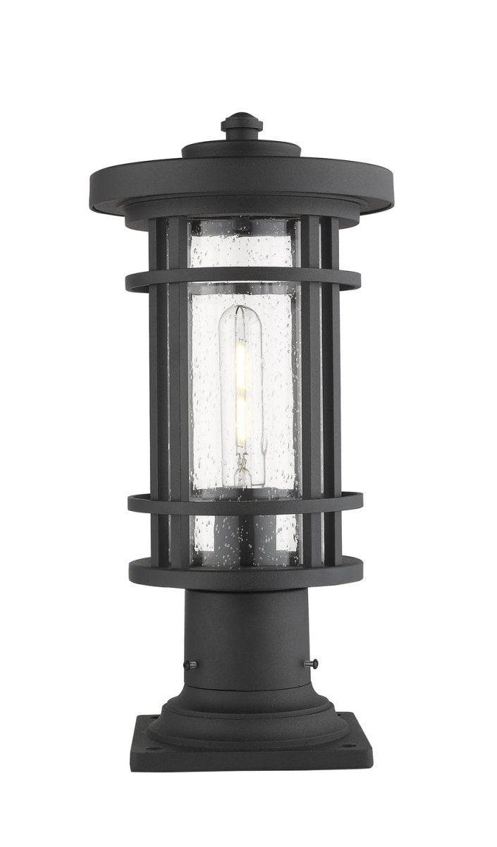 Lanterne extérieure sur socle Jordan - Carré Noir 8" by Z-Lite | Luminaires & cie