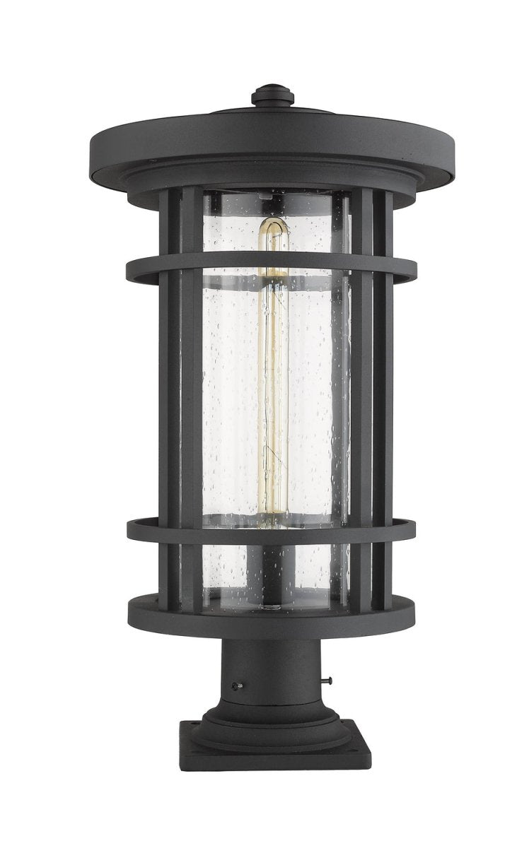 Lanterne extérieure sur socle Jordan - Rond Noir 12" by Z-Lite | Luminaires & cie
