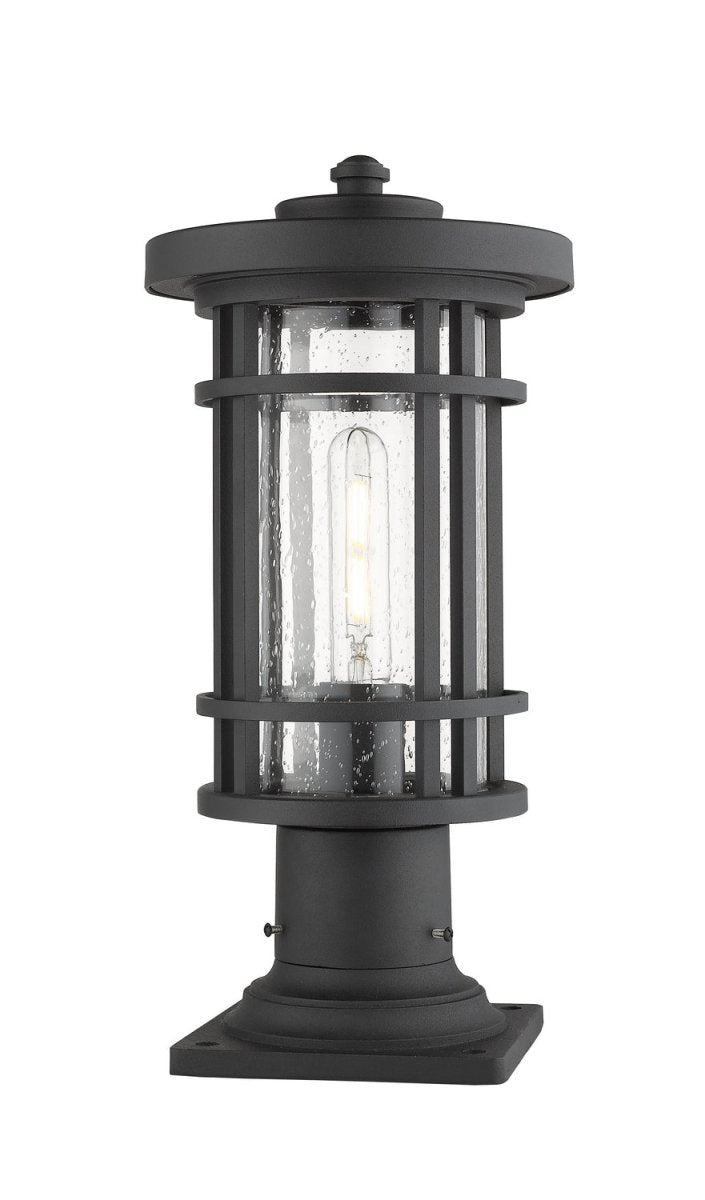 Lanterne extérieure sur socle Jordan - Rond Noir 12" by Z-Lite | Luminaires & cie